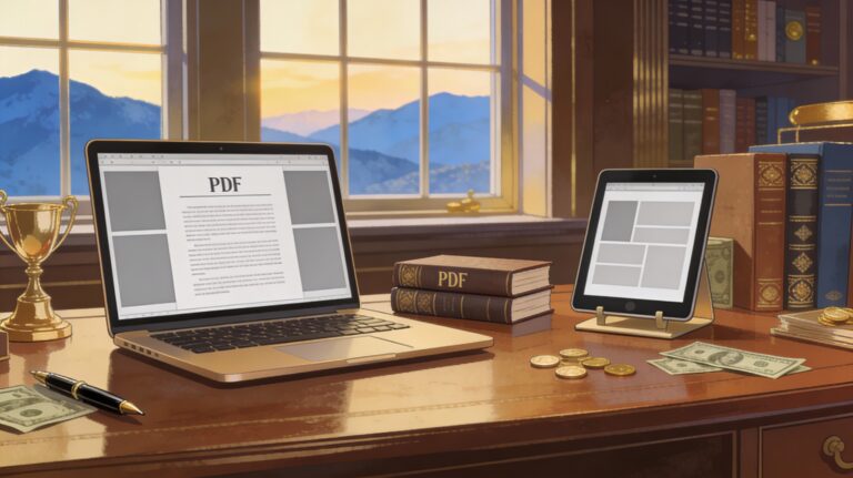 PDF to Book Format computer showing a pdf file